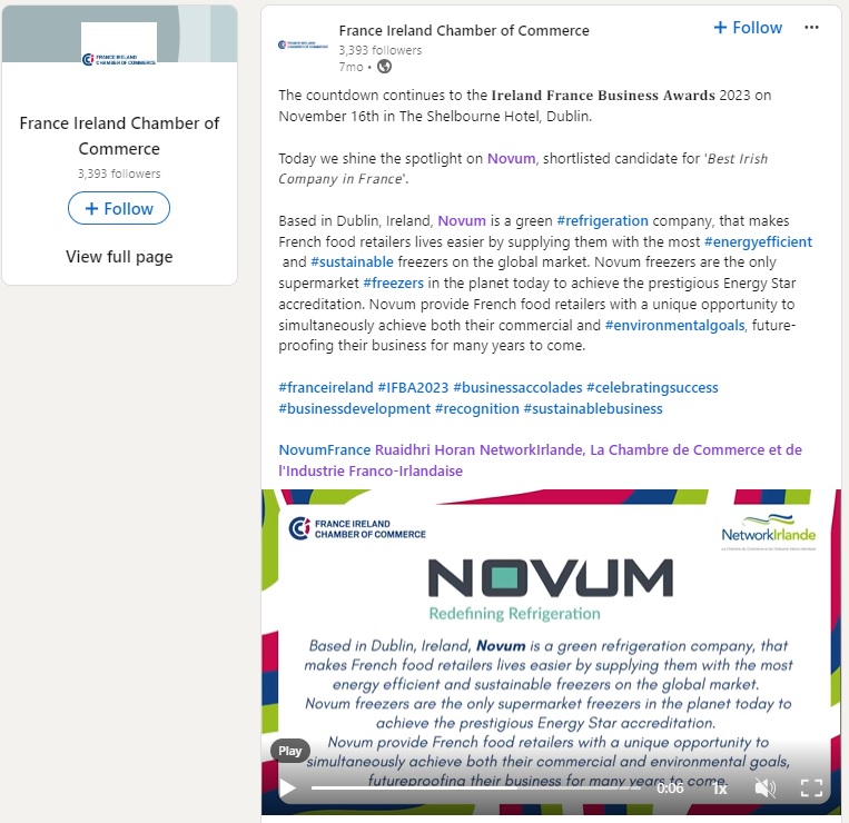 Novum: Best Irish Company trading in France